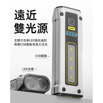 快速出貨🔥強光小手電筒 手電筒 多功能 帶磁鐵 工作燈 迷你雙光源 三開關 TYPE-C 快充 應急手電筒 應急照明