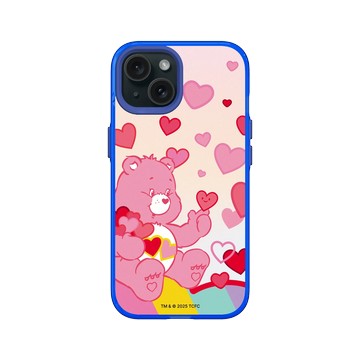 iPhone 15 Clear 激光藍 - Care Bears - 愛心滿天
