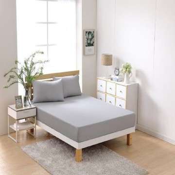 LAMINA涼感針織條紋加大床包-灰