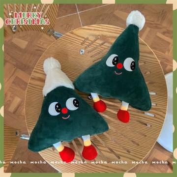 ins網紅可愛圣誕樹卡通公仔毛絨玩具沙發抱枕床上靠墊圣誕節禮物