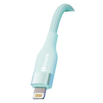 biaze 畢亞茲 PD30W快充傳輸線 Type-C to Lightning 編織款線  1.88m  綠色  1條