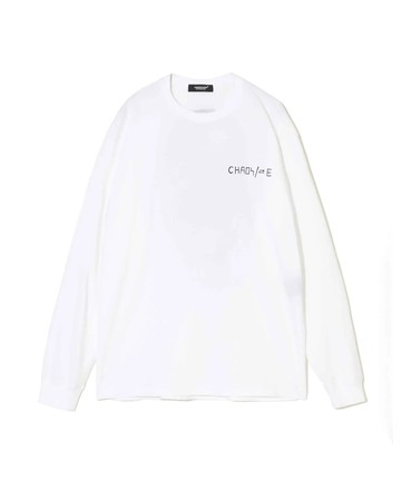 特色印花長袖圓領TEE(白)