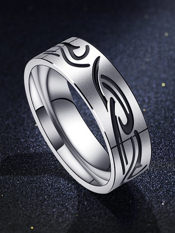 鈦鋼龍紋男士戒指ins潮男個性指環輕奢小眾嘻哈簡約單身食指男戒