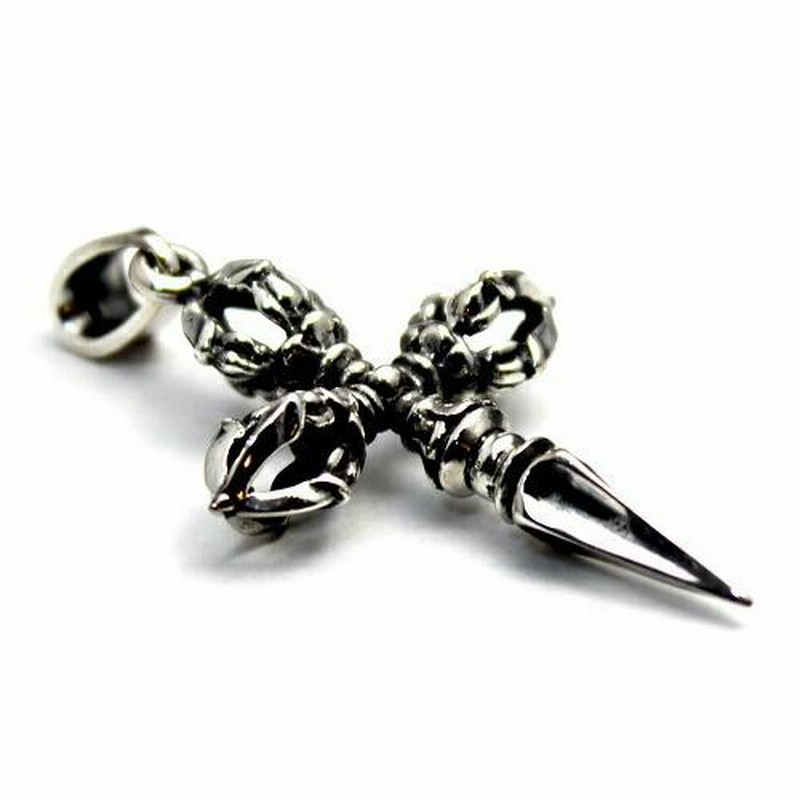 ヴァジュラ,ドージェ,孔雀王,ペンダント,シルバー925,チベット,武器,トップ チベット 法具 プルパ 金剛杭 バジュラ ヴァジュラ パラシュ