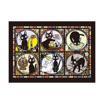 真愛日本 宮崎駿 吉卜力 魔女宅急便 6格 窗花 黑貓JIJI 日本製 琉璃拼圖 208P 拼圖 盒裝拼圖 益智 4970381183943