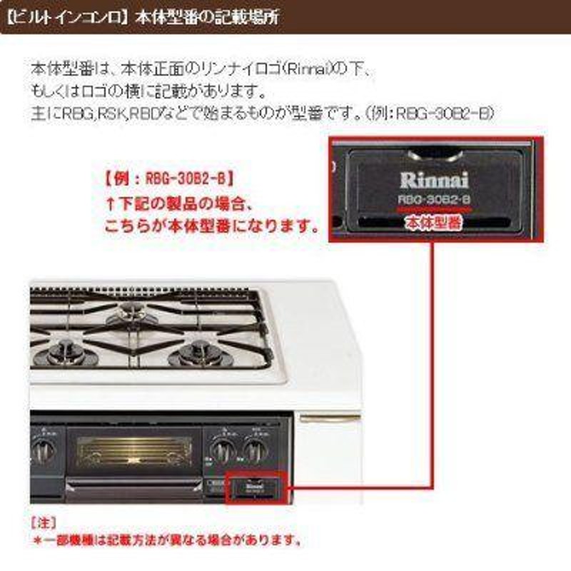 リンナイ ビルトインコンロ交換部品セット RBG-N31A7GS3R-ST-BE用 LINEショッピング