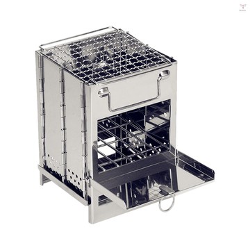 野營折疊爐帶燒烤爐儲物袋木爐可折疊燒烤爐旅行遠足野營野餐燒烤