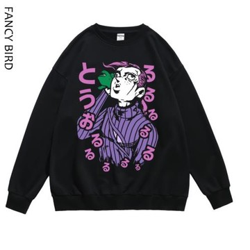 潮流春秋冬長袖圓領衛衣動漫jojo的奇妙冒險黃金之風迪亞波羅男女