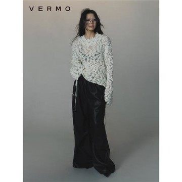 VERMO 美妙質感 復古有型環保軟糯蛋白皮輕松降落傘休閑褲