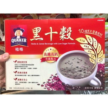 COSTCO好市多 桂格高纖高鈣黑十穀38g*50包共1.9kg整盒