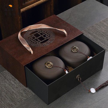 公司貨 免運 茶葉禮盒 密封罐 高檔茶葉禮盒裝 高檔紫砂茶葉罐包裝空禮盒通用雙罐紅茶普洱六堡茶白茶包裝盒罐裝工廠直銷 免運 可開發票 全館八折 售後保障 5h85