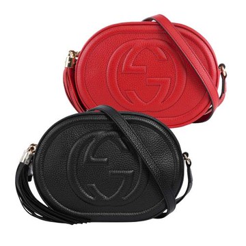 GUCCI SOHO 系列流蘇橢圓造型拉鍊斜背包(任選)