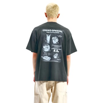 BOHRHOO 美式菜單印花 短袖 深灰 M