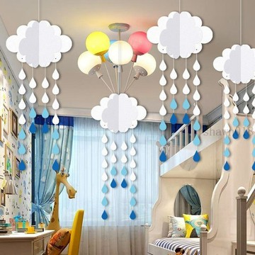 🎀臺灣出貨🎀兒童房空中吊飾婚慶裝飾幼兒園教室掛飾佈置裝飾走廊雲朵創意雨滴 房間裝飾擺件 教室佈置 生日布置 房間佈置