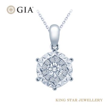 King Star GIA 30分 無色等級 3EX 天然鑽石項鍊 星空(F color 八心八箭)