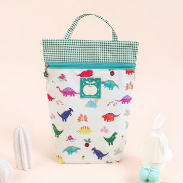 韓國 Coney Island - 多用途手提防水寬底收納袋-七彩恐龍 (20.5X25X7cm)