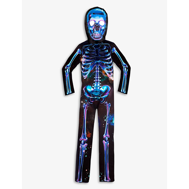 Dress UP Black Halloween Skeleton Recycled Polyester Costume 6-8 Years