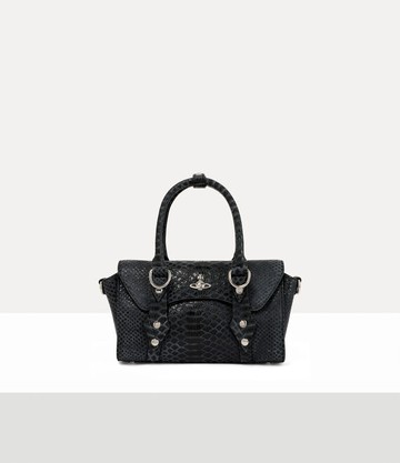 Vivienne Westwood Bettina Mini Crossbody Snake-effect Leather Dark-grey