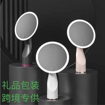 YOU-化妝鏡新款宿捨高級禮品鏡充電帶燈LED梳妝鏡子便攜美妝補光小鏡 KMWF