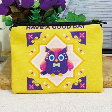 Stylelife插畫零錢包紫色貓頭鷹