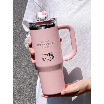 2025新款大容量高顏值雙飲吸管保冷冰霸杯可愛女生保溫水杯子便攜