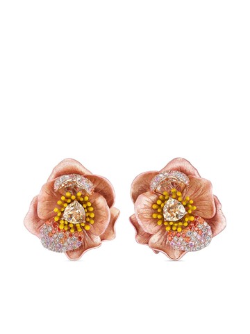 Anabela Chan - 18kt yellow gold vermeil Bloom sapphire and diamond earrings - women - 18kt Yellow Gold Vermeil/Recycled Aluminium/Orange Sapphire/W...
