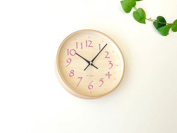 KATOMOKU plywood clock 21 M尺寸 淺粉色 (km-120LP) 掛鐘 日本
