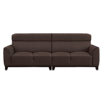 ASSARI-善太郎四人座貓抓皮沙發咖啡