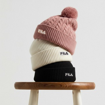 FILA 針織毛球毛帽-粉色 HTZ-5203-PK