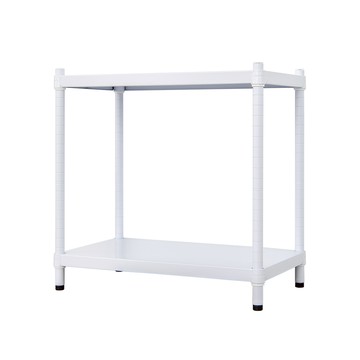 【Y HOUSE】60x35x60公分 兩層無洞鐵板收納層架 置物架 鐵架-烤漆白