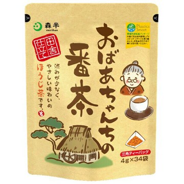 日本 森半 老奶奶番茶 4g x 34袋  焙茶 日式綠茶 日本代購【APP滿額下單10%點數(單一帳號最高5000點)】1/31止