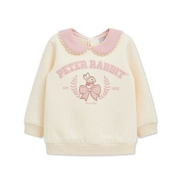 學院比得女柔軟空氣布圓弧翻領蝴蝶結上衣