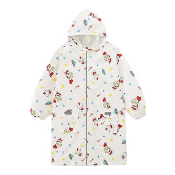 愛北鼻 親子同款加厚防水雨衣 可愛卡通圖案 輕巧易攜帶  4XL  白底奧特曼