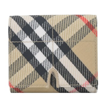 [平輸版] BURBERRY Snip格紋三折短夾(沙色)真品平輸