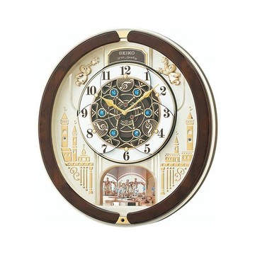 【日本直送】精工SEIKO 三重選擇旋律旋轉 裝飾燈金珍珠掛鐘時鐘