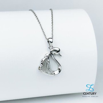 【世紀白金】Pt950鉑金吊墜 大天鵝白金墜子 CNC鑽石刻花工藝 WPA343
