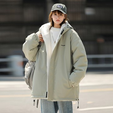 雙面穿！防潑水！日系羊羔毛絨連帽外套 / 男女款 / 高磅加絨加厚保暖 / 5色 / S-3XL【QTJBY8950】