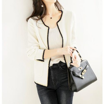 【LANNI 藍尼】★名媛小香風毛衣小外套(秋冬/女外套/針織外套)