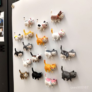 低價下殺🤩貓咪冰箱貼3D立體女孩磁性貼留言磁吸式闆磁鐵擺件可愛迷你小貓咪 J89N