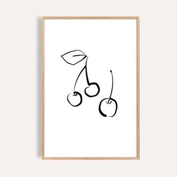 櫻桃極簡 現代抽象 水果掛畫 / 畫芯 海報 無框畫 裝飾畫