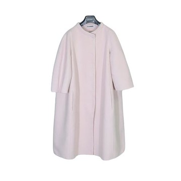 Jil Sander RafSimons12AD秀款女士櫻花粉廓形安哥拉兔毛大衣IT34
