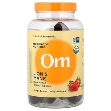 Om Mushrooms, 猴頭菇軟糖，草莓味，60 粒全素軟糖（每粒 500 毫克）