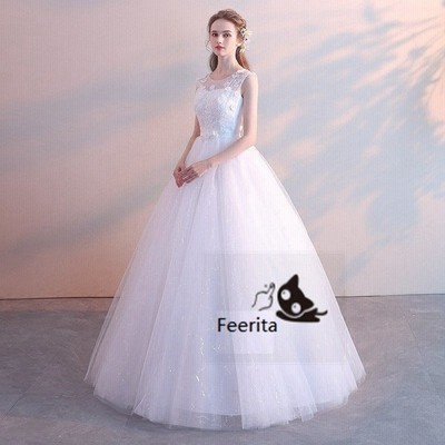 ウエディングドレス 花のようなレース仕様 品格ある刺繍柄 ホワイト 妊婦可 ロングドレス レース パーティードレス フォーマルドレス 人気 体型カバ 通販 Lineポイント最大get Lineショッピング