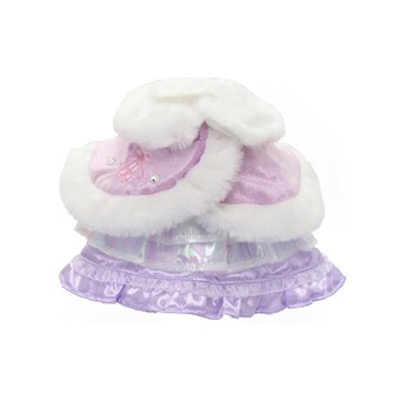 Mother garden 名媛小公主風洋裝 柔軟毛絨披風 精緻舞鞋刺繡 華麗霓光裙子 15cm 娃娃服裝  1組