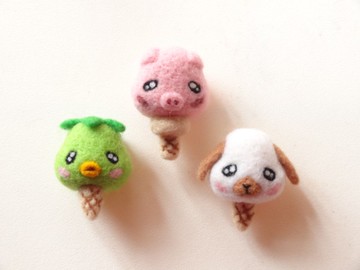 小動物們的冰淇淋甜筒派對