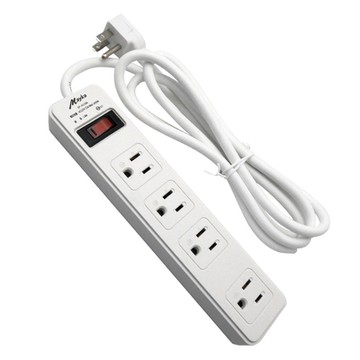 【明家Mayka】SP-4118A-6 3孔1開4插6尺 防雷 加大間距 延長線1.8m(平貼插頭 L型 過載斷電)