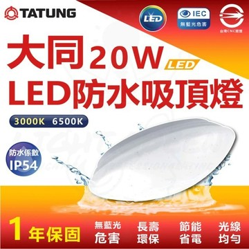 大同 LED 防水 吸頂燈 20W 防水燈具 衛浴 戶外 IP65 LED吸頂燈 戶外燈具 小坪數燈具 防水 防塵