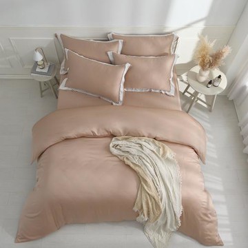 【馨眠Kim Gu Living】60支100%天絲四件式兩用被床包組-暖心棕(特大)