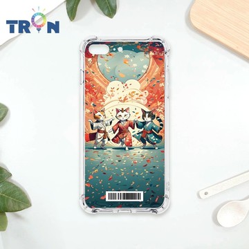 TRON IPhone 7/8 PLUS 穿著和服跳舞的三隻花貓咪系列 四角防摔載具殼 軟殼 手機殼