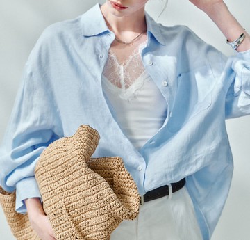 【100%亞麻】法式簡約/老錢風/鬆弛感襯衫